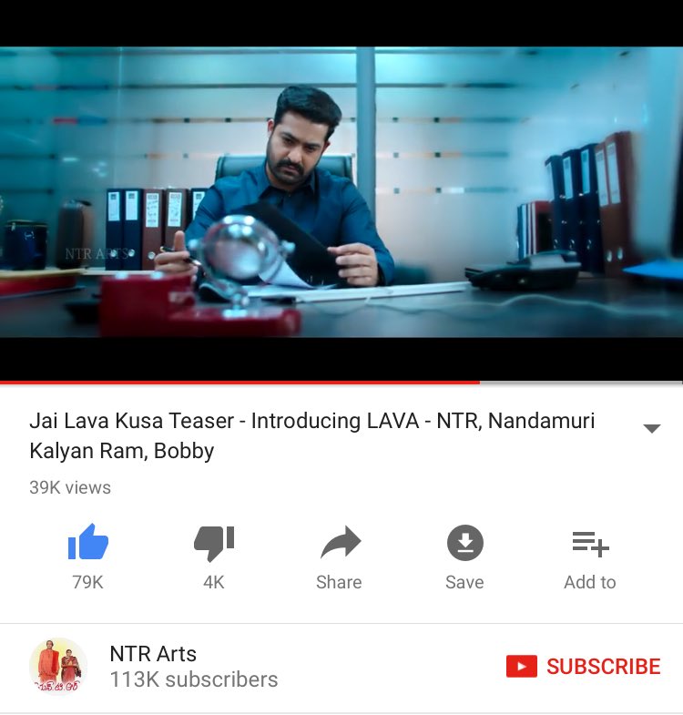 NTR_PicZone's tweet photo. 90 minutes 79K likes #LavaTeaser #JaiLavaKusa https://t.co/fZYKZep6bV