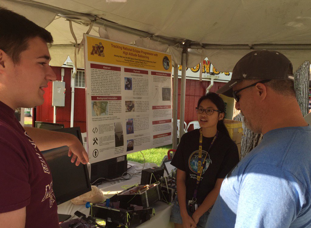 jcmichener's tweet photo. Miss the solar eclipse? The MN Space grant consortium has footage from 60,000 feet! #MNSTEMDay2017 #mnstatefair https://t.co/V7Bcu88J7Y