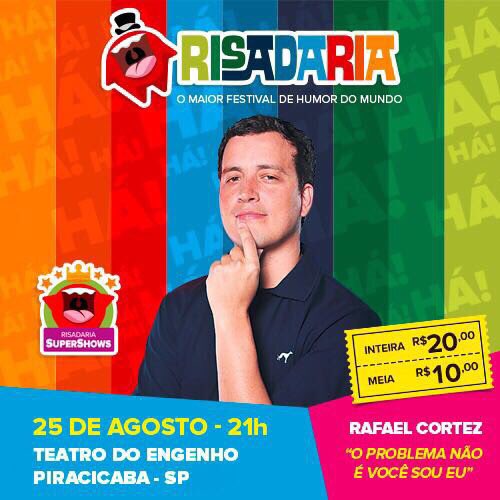 PIRACICABA, SP! Amanhã tem meu show solo de humor aí na cidade pelo <a href="/RISADARIA/">RISADARIA</a>! Apareçam e levem um troco pra comprar meu cd e meu livro! 😂