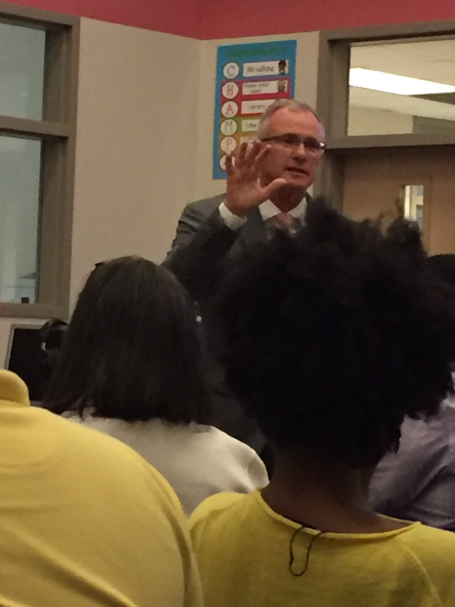 eyeonliteracy's tweet image. Convocation in C-FB was a personal visit from our leader Dr. Burns!  #MCWchallengeaccepted #McWPLN #CFBLearn