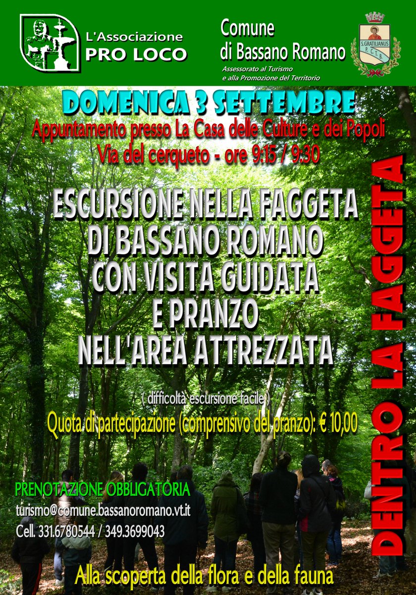 Nuova escursione in faggeta il 3 settembre. Aperte le iscrizioni. #faggeta #bassanoromano #visitbassanoromano