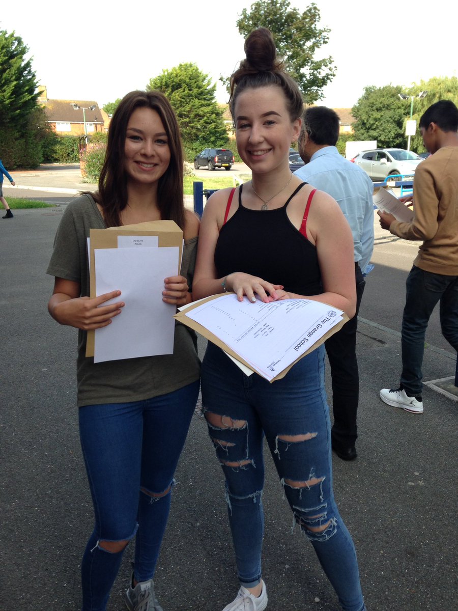 Lily Scott &amp; Caitlin Ward <a href="/TheGrangeDorset/">The Grange School</a> are all smiles on #GCSEResultDay2017 <a href="/Bournemouthecho/">Bournemouth Echo</a>