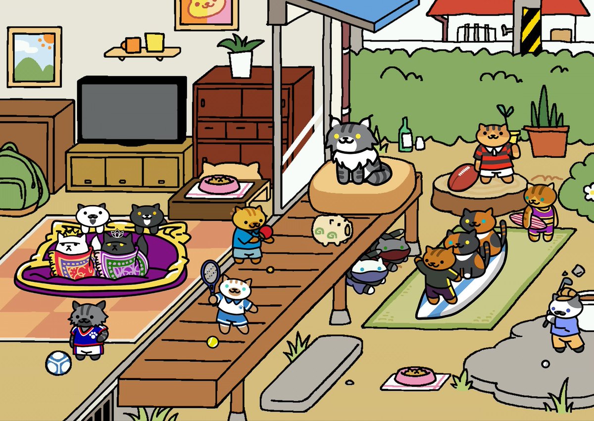 تويتر ちきちゃん على تويتر Nekoatsume Tw ねこあつめ 風コスプレ猫をまた描いてみました テニス猫第二弾 妄想新グッズの テニスボールに遊びにくるレア猫で テニスを愛して止まない熱血漢のねこさんです 一応 素振りの練習をしている所です 名前は