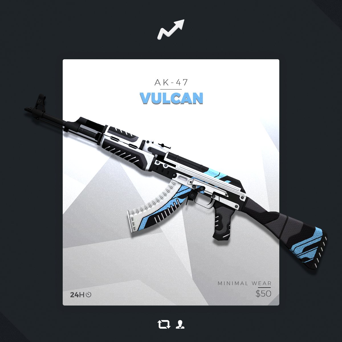 skinupgg's tweet image. 🌋 AK-47 VULCAN GIVEAWAY

TO ENTER
➡️ RETWEET
➡️ FOLLOW @skinupgg 
➡️ LIKE THIS TWEET

GOOD LUCK
WINNER IN 24H