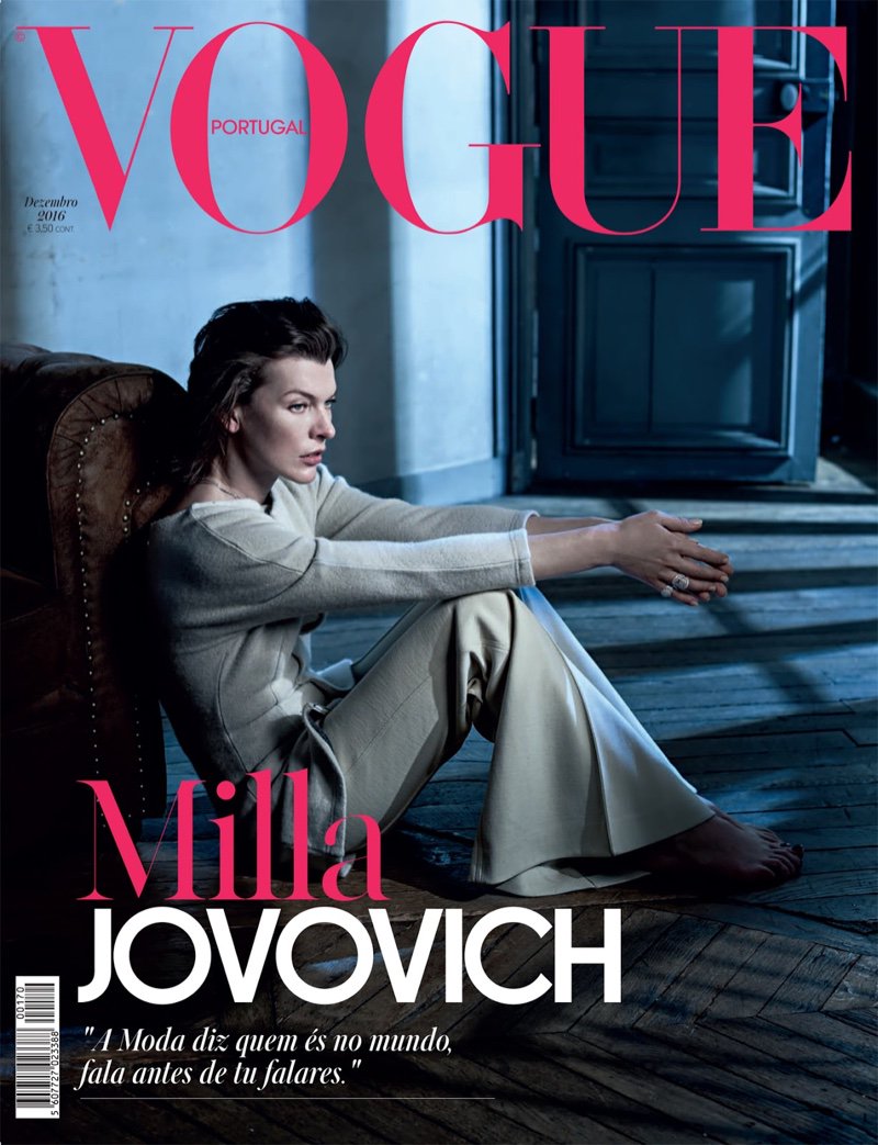 SocietyFf's tweet photo. Milla Jovovich on Vogue Portugal December 2016 Cover https://t.co/nGmIsgn5aU https://t.co/OGjDA2zjNd