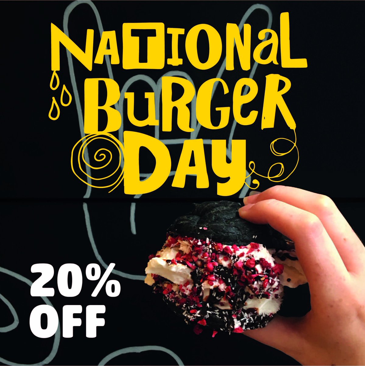 softrepublick's tweet photo. Celebrate National Burger Day with a Black Ice Cream Burger! Follow this link to receive your free 20% off voucher https://t.co/p0GRD8mlEU https://t.co/13CeIkCxyN