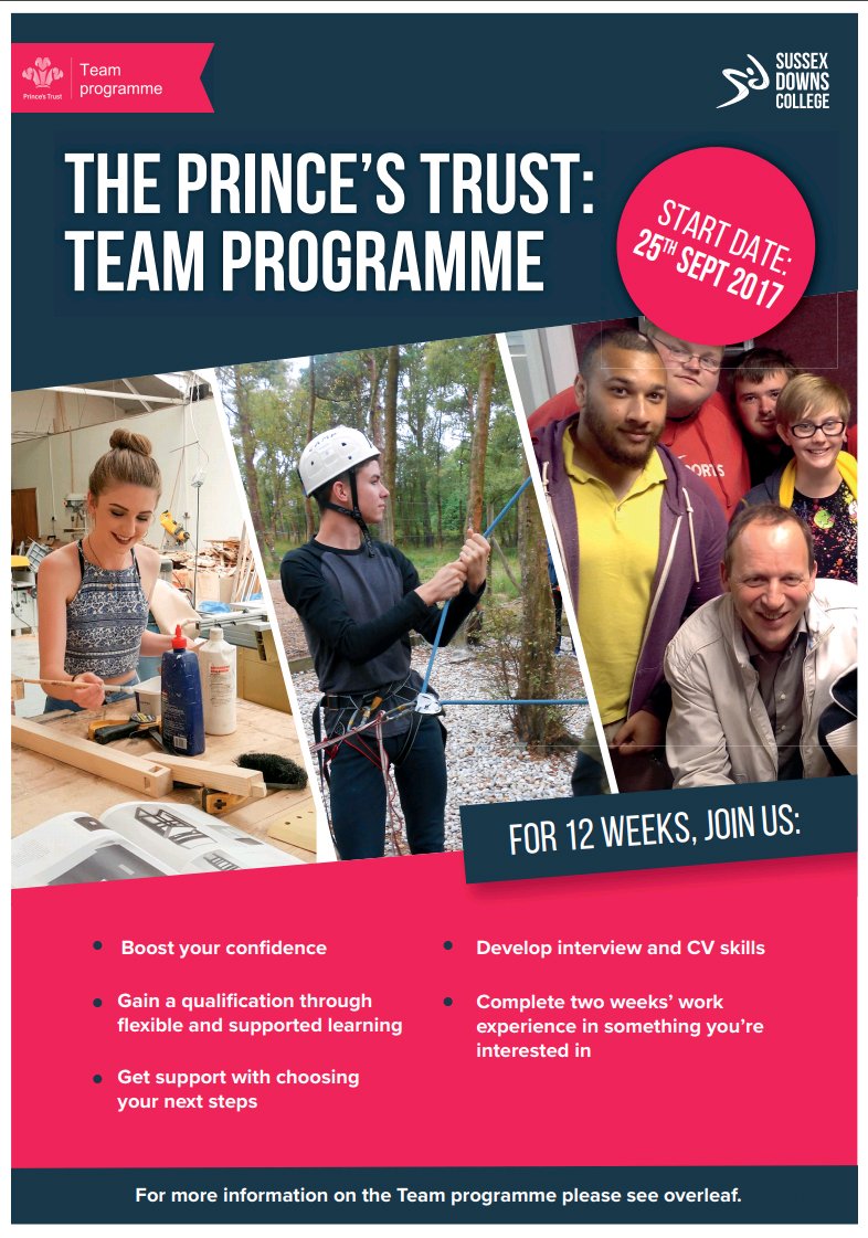 SDCcommunity's tweet photo. Didn't get the results you were looking for? The @PrincesTrust Team Programme at @sussexdowns could give you control of your next steps https://t.co/6JQI6Uv0qf