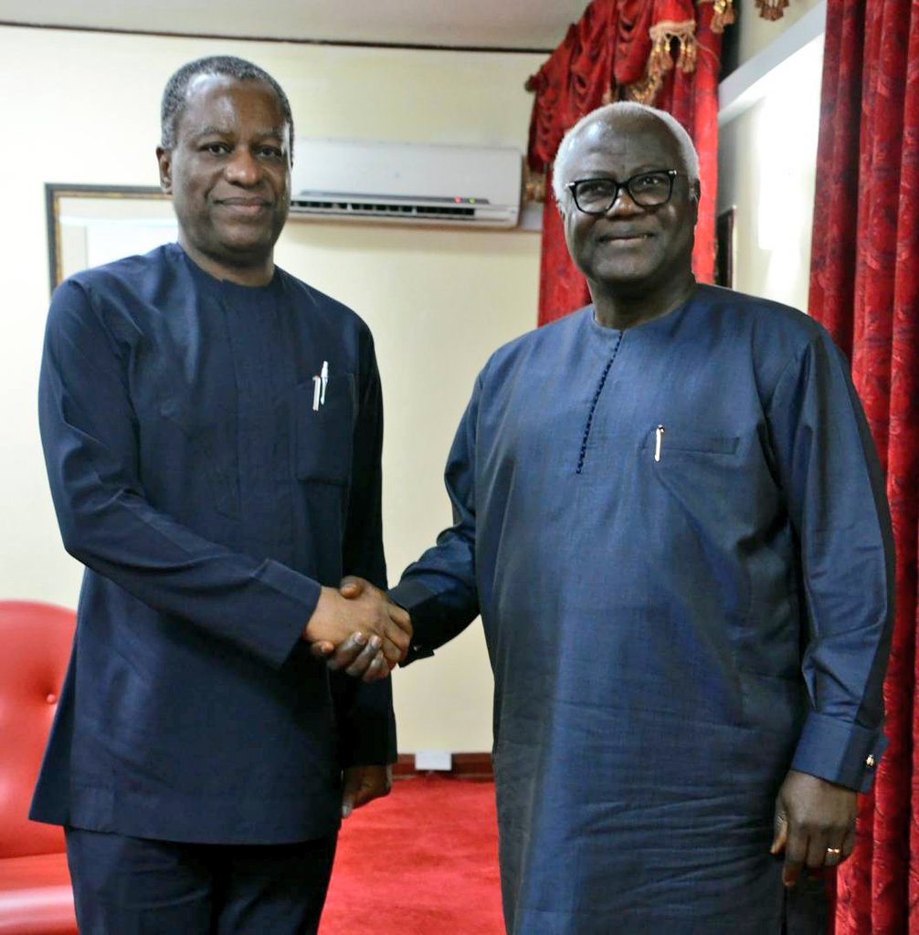 GeoffreyOnyeama's tweet photo. With President Ernest Bai Koroma (@presidentkoroma ) of Sierra Leone at the @StateHouseSL in freetown. https://t.co/GTtasChKPf