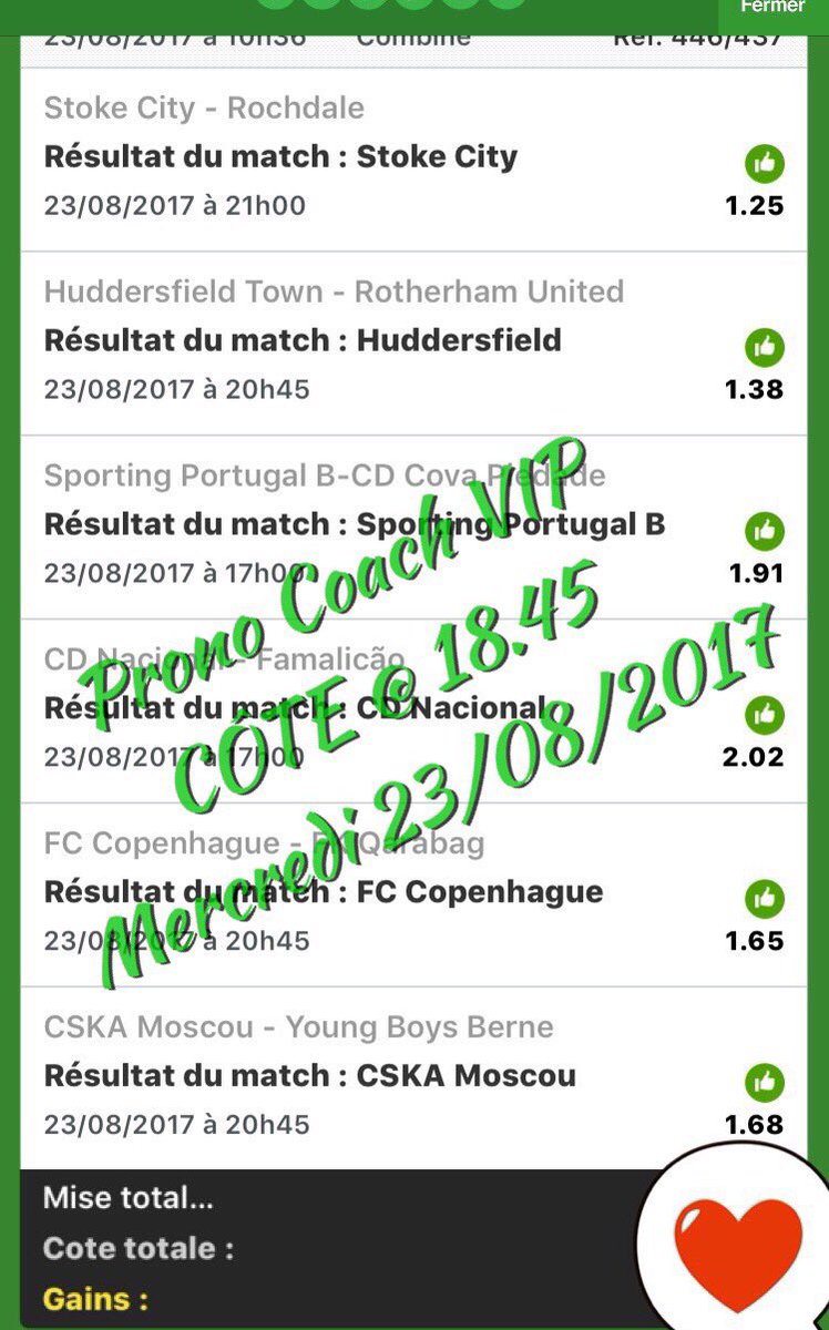 Pronocoach1's tweet image. PRONO COACH VIP

FOOT @ 18.45 ✅

Tous nos MISSILES sont disponibles uniquement sur notre VIP

#ParionsSport #TeamParieur #MortalCombo