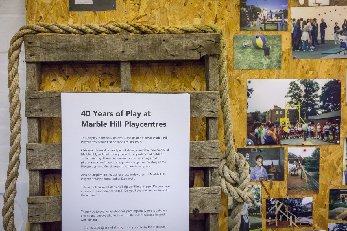 nickyjsim's tweet photo. Open until 16 Sept: 40 Years of Play at Marble Hill Playcentres. @HLFLondon supported. Part of @openhouselondon #playhistory #adventureplay https://t.co/nByzjj9rUK