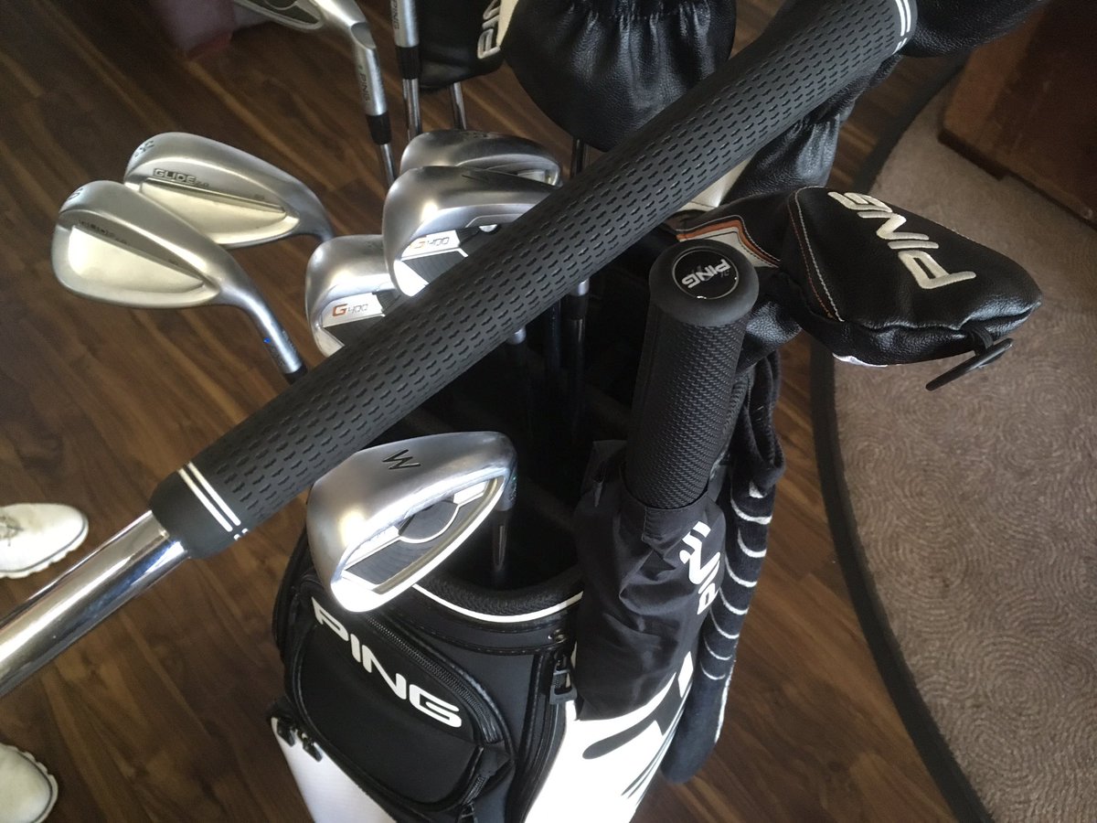 We're with @psturg78, Britain's tallest man. He's just been talking about his new <a href="/PINGTourEurope/">PING Golf Europe</a> clubs, which have jumbo grips &amp; 15 wraps 👀