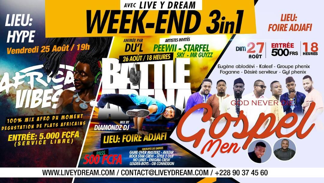 cesarnoamessi's tweet photo. Un petit voyage ✈ sur 3 destinations ce week-end !? Découvrez #Weekend3in1... Info 📲+22890374560 #AfricanVibes #BattleArena #GospelMen #Togo https://t.co/tOGBOikyfc