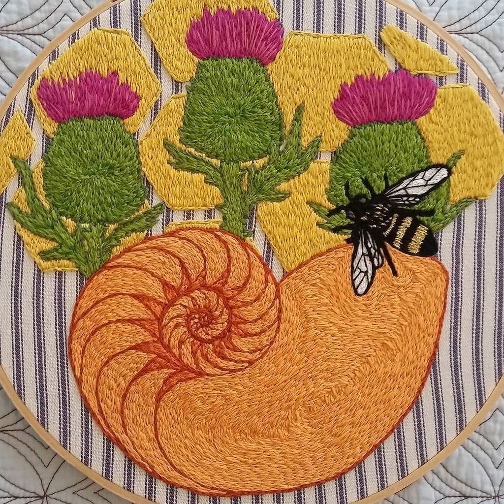 fiddleheadcraft's tweet photo. Throw back to this nautilus hoop I can't wait to get back from @feministfiberart so I can post it in our Etsy shop… https://t.co/AkOdcfs9Yi https://t.co/RhulYqmYBF