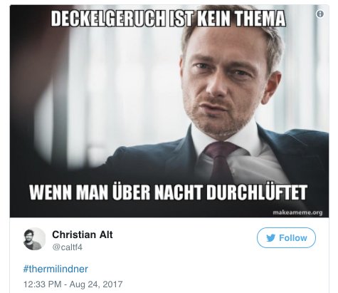 BuzzFeedGermany's tweet photo. Twitter macht @c_lindner mit #ThermiLindner zum Thermomix-Vertreter, und es ist wahnsinnig witzig.
Noch mehr hier -> https://t.co/rP2CLPBiD3 https://t.co/2tN7TVzwiq