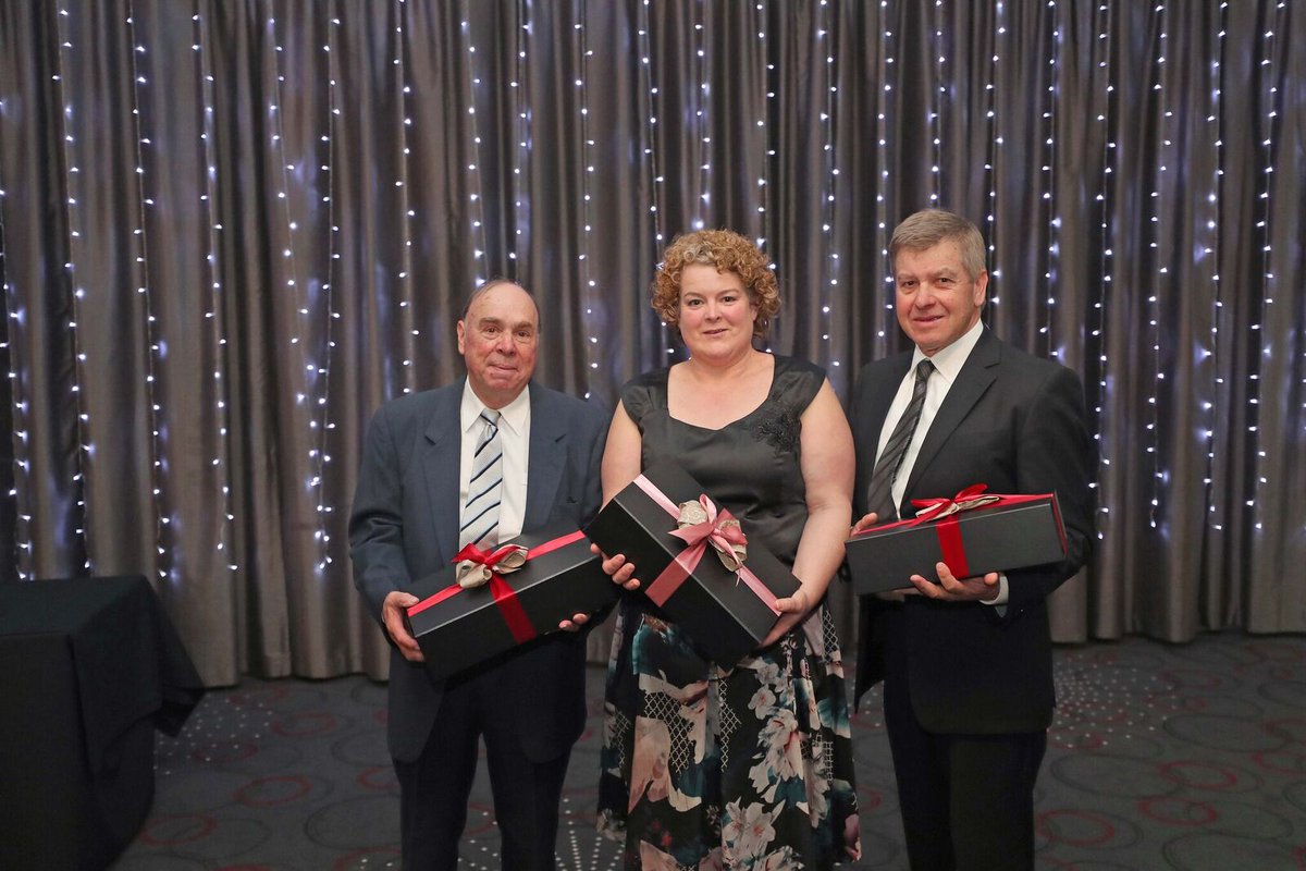 TheTrotsComAu's tweet photo. The @HarnessReview team were honoured by HRV CEO @DavidMartinAU1. Congratulations, and to Brian Dobson, who was unable to be here. #TrotsHOF https://t.co/J2hhk3axgT