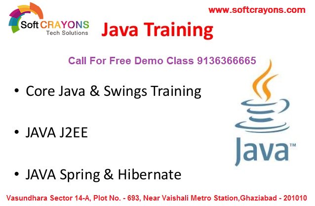 SoftcrayonsTech's tweet image. @SoftcrayonsTech , Get Complete core #Javatrainingclasses, advanced #JavaProgramming and #JavaFramework courses institute in Ghaziabad