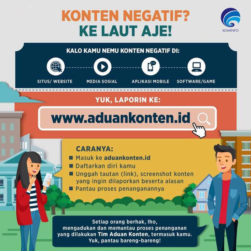 kemkomdigi's tweet photo. Kini di aduankonten.id kamu dpt melaporkan web/medsos yg berisi konten negatif. Jaga Internet kita. Tunggu apalagi? Daftar, Unggah &amp; Pantau! https://t.co/I4QTiDmWMz