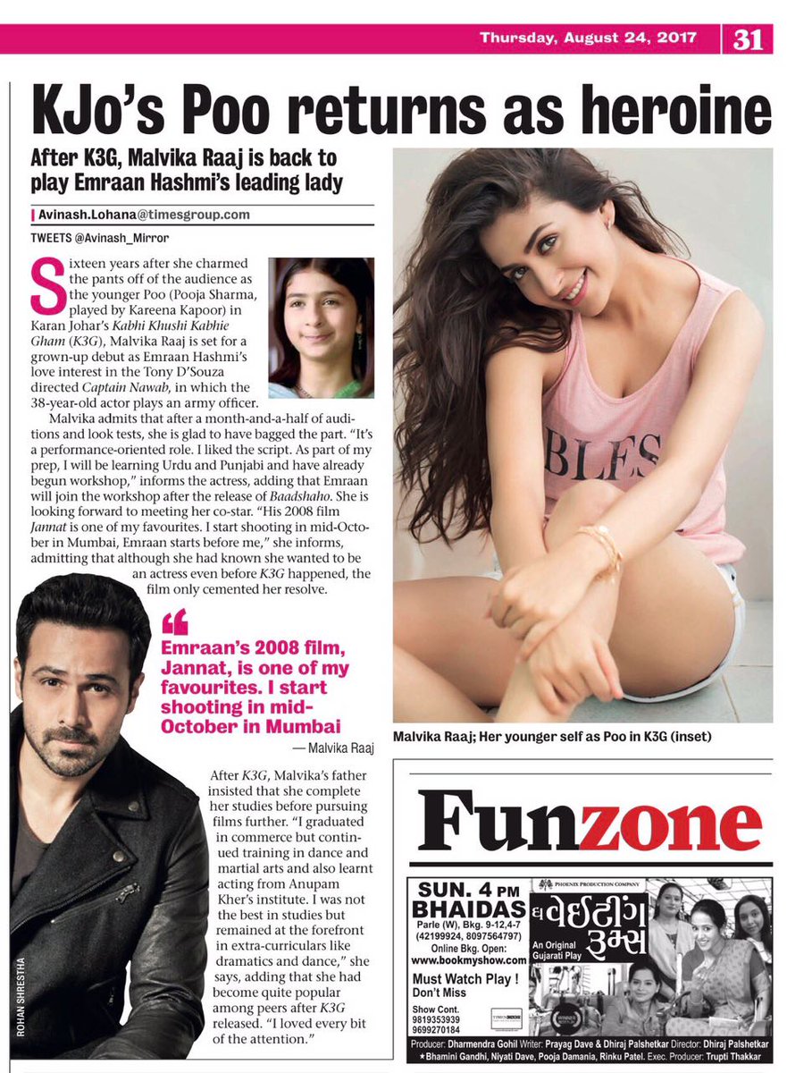 We have got some exciting casting news for our next venture #CaptainNawab - epaperbeta.timesofindia.com/Article.aspx?e…
<a href="/emraanhashmi/">Emraan Hashmi</a> #MalvikaRaaj <a href="/TonyDsouza_/">Tony D'Souza</a>