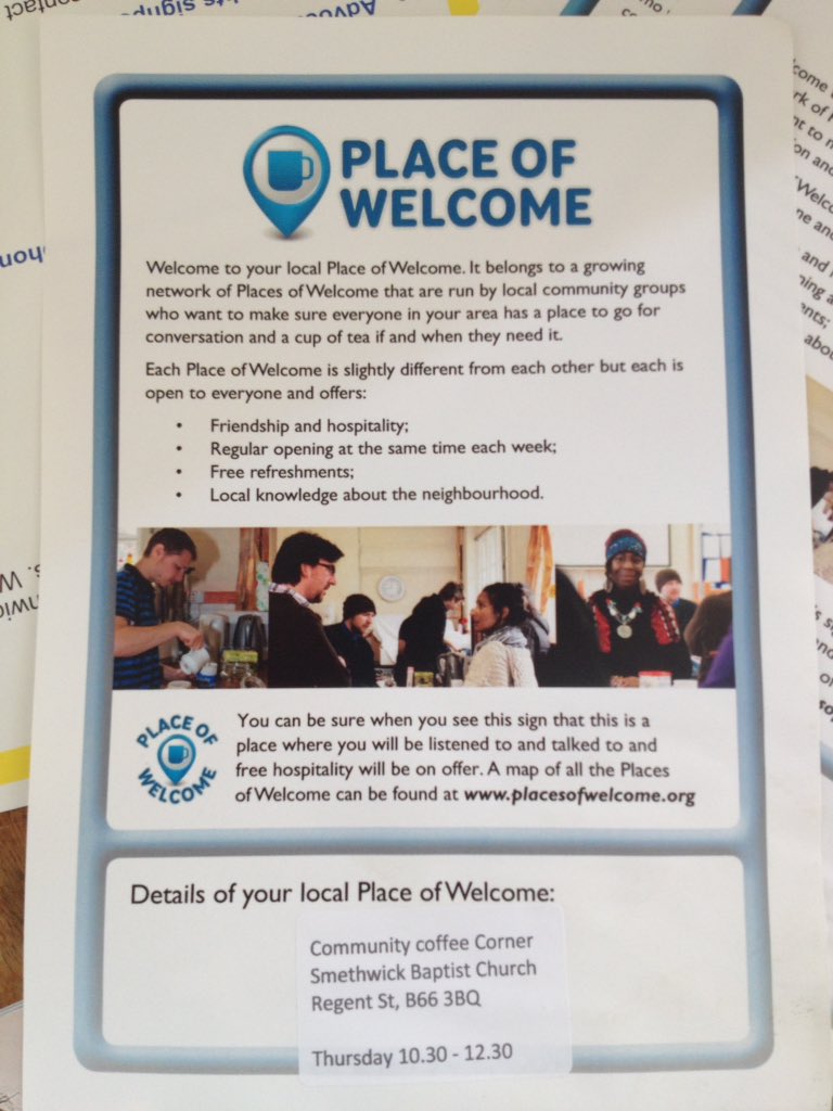 PlacesOfWelcome's tweet photo. In #Sandwell today. First stop #Smethwick. When I arrived here people we're sitting outside having a cuppa &amp; a chat &amp; enjoying the sun ☕️🍪🌞😀 https://t.co/mWTmBmsabe