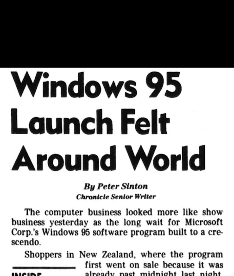 JonErlichman's tweet photo. On this day in 1995: Microsoft released Windows 95 https://t.co/e75ULEPwut