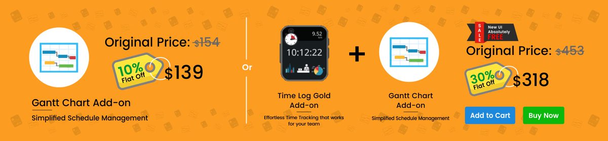 TheOrangescrum's tweet image. Flat 10% off on #GanttChartAdd-on and Flat 30% off on combo #TimeLogGold Add-on and #GanttChart #Add-on bit.ly/2rTxx26