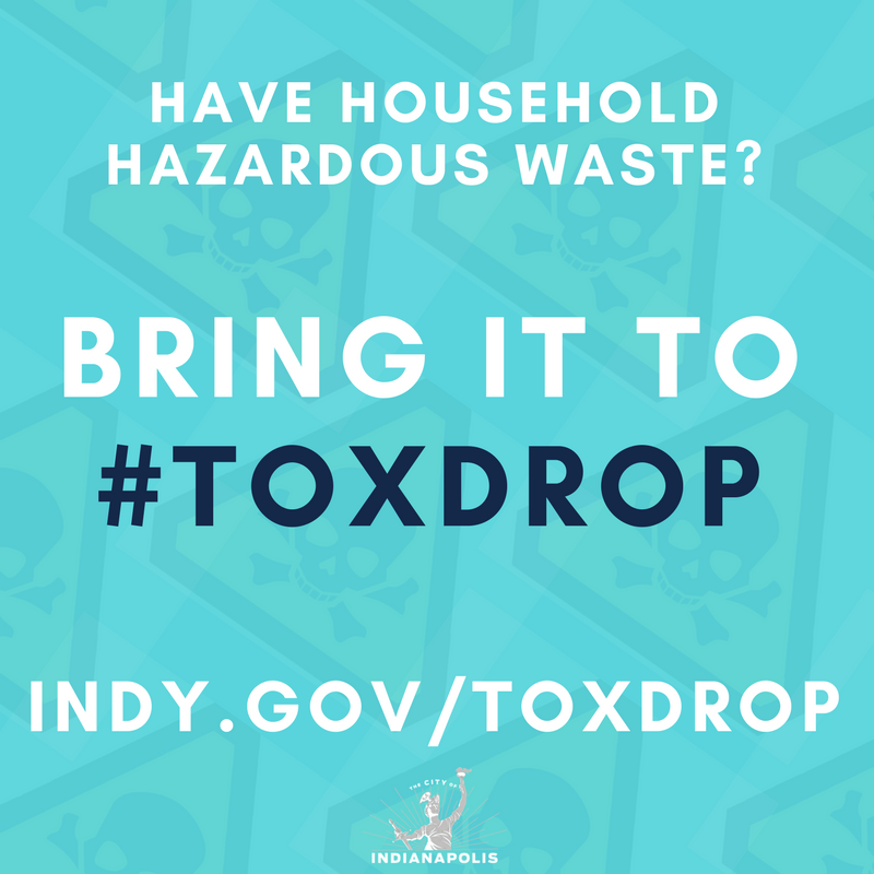 SustainIndy's tweet photo. It's #ToxDropThursday! Bring your household hazardous items to 1725 West Street from 9:00 - 11:00 am! #ItsMyCity
https://t.co/8U57yPQwny https://t.co/nnmxY0fCAo