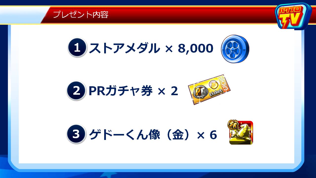 パワプロアプリ公式 A Twitteren 前前夜祭を記念して パワプロアプリ内で使えるアイテムプレゼント 会場のみんなが一番欲しいと拍手してくれた 3アイテム全部プレゼントするよ 後日アプリ内で配布されるので お楽しみに パワプロtv パワプロ T Co