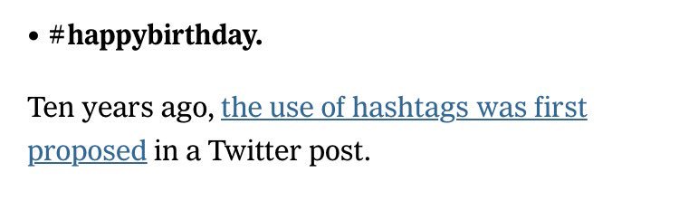 Mj_Knudsen's tweet photo. #happybirthday - hashtag celebrates its 10th birthday! Thank you @nytimes 🎉🍾
https://t.co/qAJ5RkWO78 https://t.co/6ET5Q8W1xl