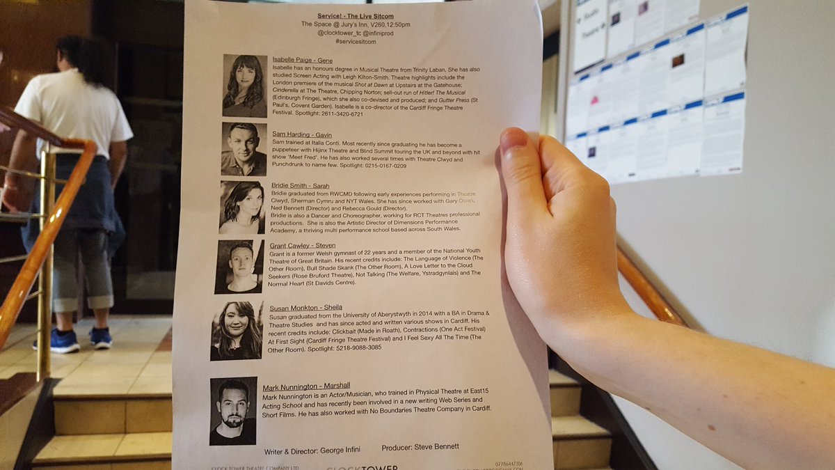 DirtyProtest's tweet photo. #servicesitcom @clocktower_tc @InfiniProd is brilliantly written, acted and directed. Go see it, a fresh funny sitcom for stage. https://t.co/8tTm1GHGef
