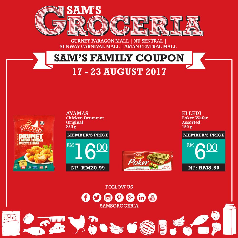 SamsGroceria's tweet photo. Now available in store.
Shop now@SAM’s Groceria stores.
#samsgroceria #ayamas #wafer #nugget #crispy #elledi https://t.co/f3Dt4NbckF