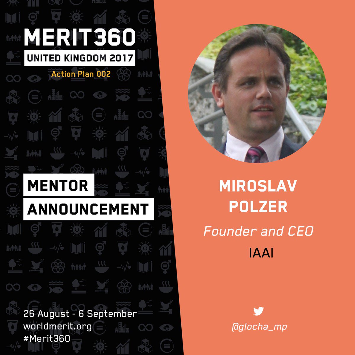 World Merit is proud to announce <a href="/Merit360/">#Merit360</a> Mentor for #SDG 13, <a href="/glocha_mp/">Miroslav Polzer</a> 🌎

Read more about Miroslav ⚡️ merit360.org/guests#polzer #Merit360