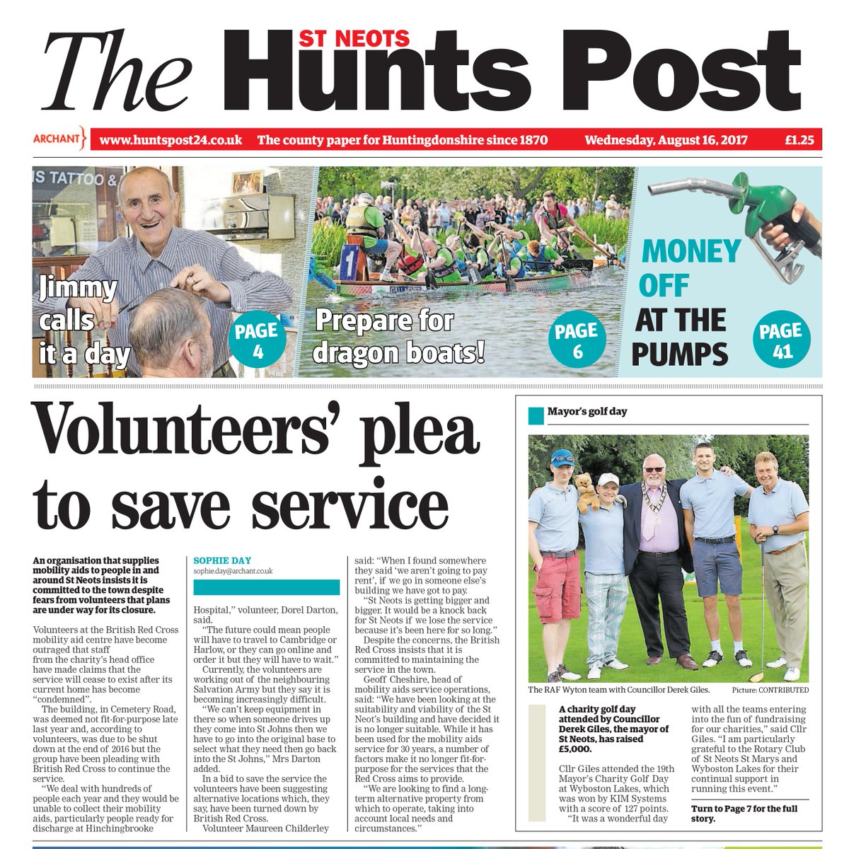 stneotsmayor's tweet photo. Fantastic coverage of our Charity Golf Day in @huntspost #lovestneots #stneotsevents #charitygolf #golf #stneotsmayor https://t.co/RpSv79mmjw
