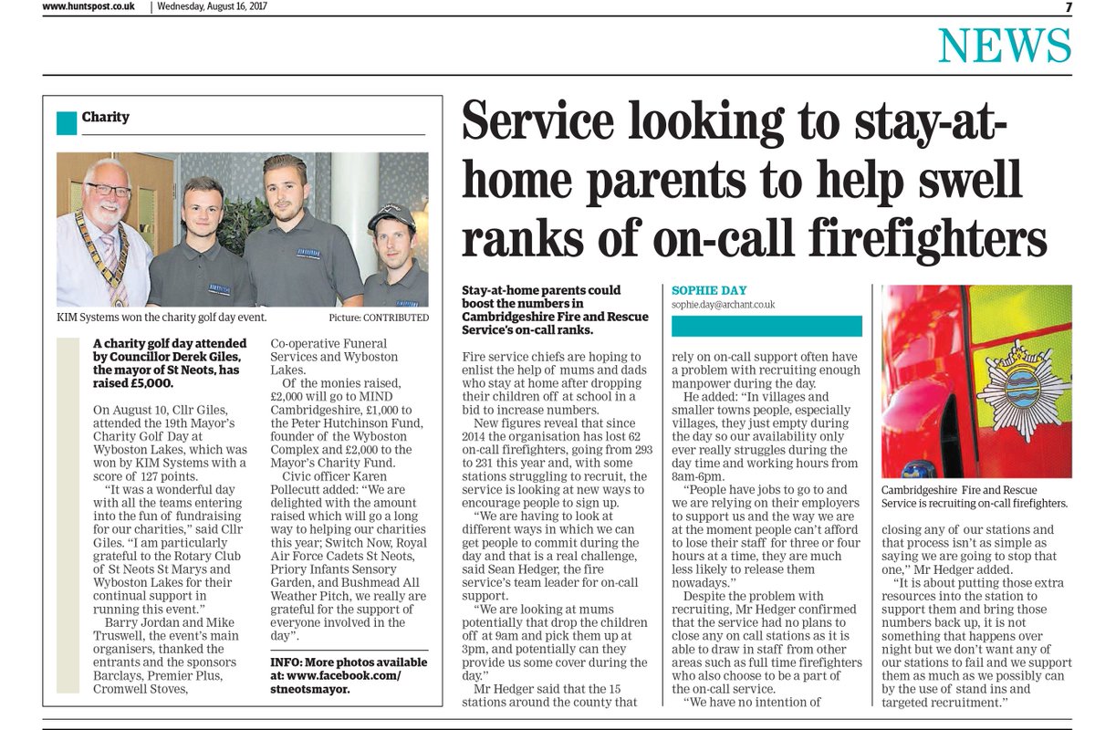 stneotsmayor's tweet photo. Fantastic coverage of our Charity Golf Day in @huntspost #lovestneots #stneotsevents #charitygolf #golf #stneotsmayor https://t.co/RpSv79mmjw