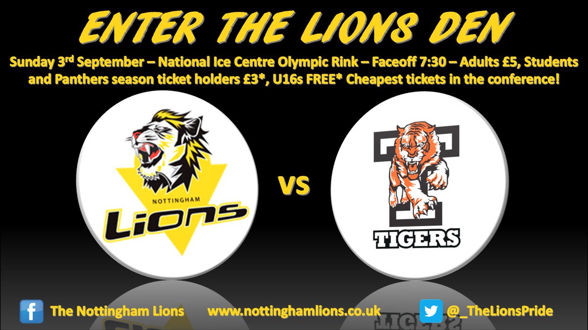 _TheLionsPride's tweet photo. The Lions will open their campaign at home to the @Telford_Tigers on Sunday 3rd September! https://t.co/aAbkSc24zc