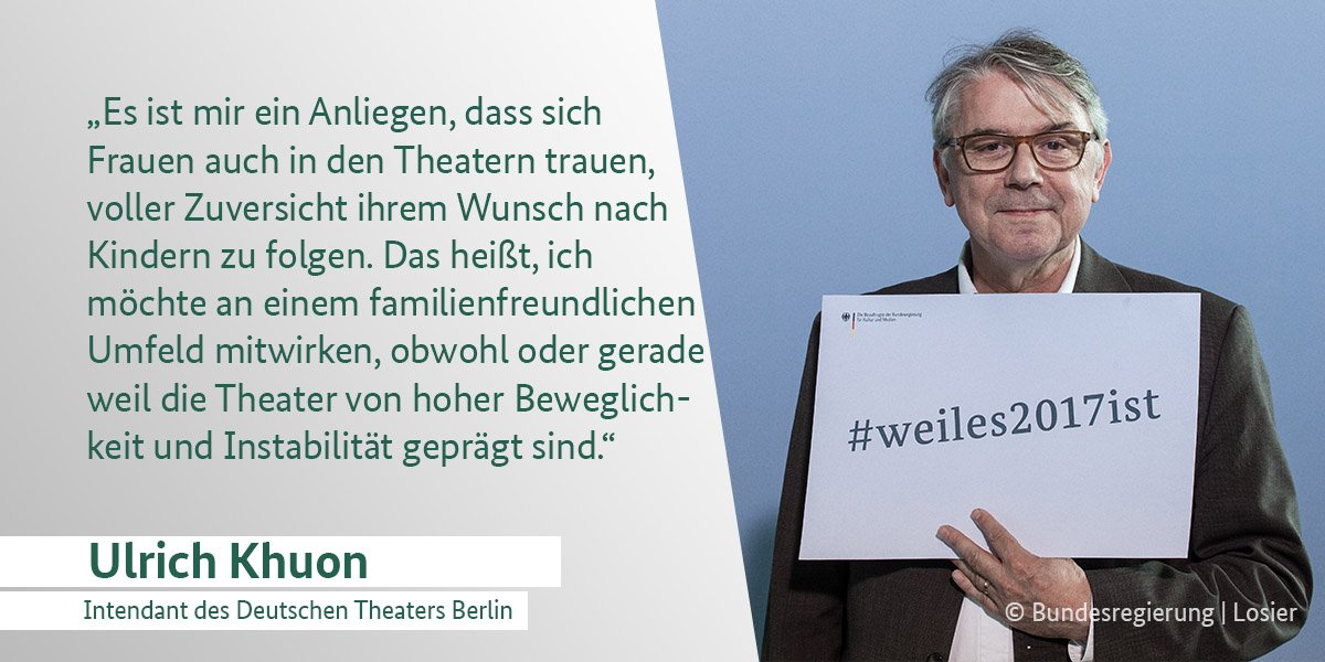 Kinder und Karriere – Ulrich Khuon vom <a href="/DT_Berlin/">DT Kontext</a> setzt sich für die Vereinbarkeit von #Familie und #Beruf ein #weiles2017ist