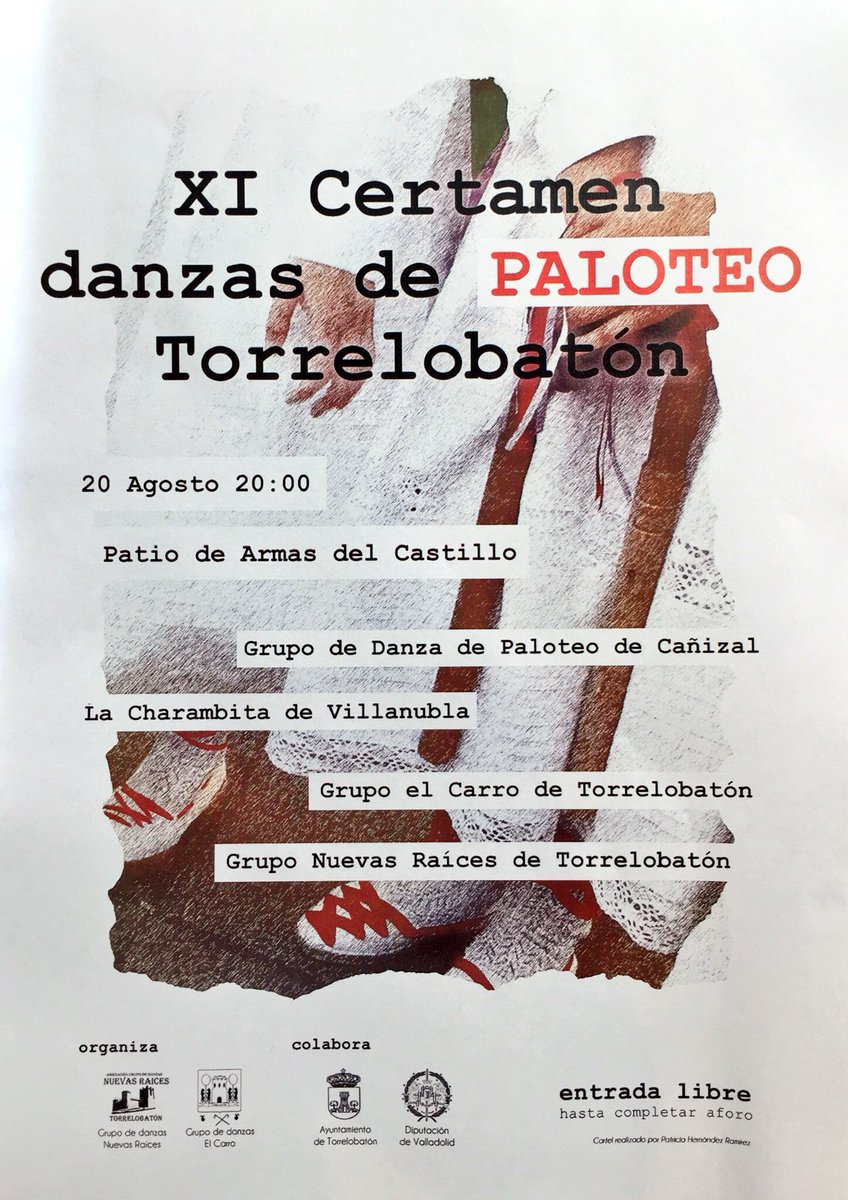 turvalladolid's tweet photo. XI #Certámen de #danzas de #palos de #Torrelobatón que se celebra en el municipio el 20 de agosto @Dip_Va https://t.co/rPjyGJWNu8