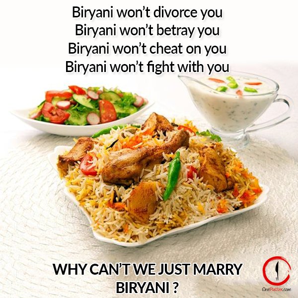aliyaahsan90's tweet photo. Biryani and I still make the perfect couple. #OnePlatter #Food #Love #Biryani #Salad #Relationship #Goals #Thursday #FoodDiaries #Pakistan https://t.co/NpN6lZsVQW