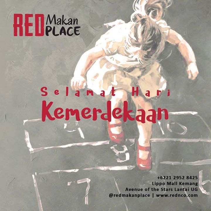 RedTomatoResto's tweet photo. MERDEKA!
Segenap keluarga besar Red Makan Place mengucapkan 'Selamat Hari Kemerdekaan yang ke 72 untuk Indonesia'.
.
Masih ada kesempatan j… https://t.co/ZWLyvFK2bU