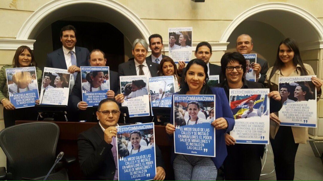 MarioPelaezSoto's tweet photo. La voz de @MariaCorinaYA se sintió en el Congreso de la Republica de Colombia; gracias a la Bancada del @CeDemocratico #EstoyConMariaCorina https://t.co/qcKAu6DrYn