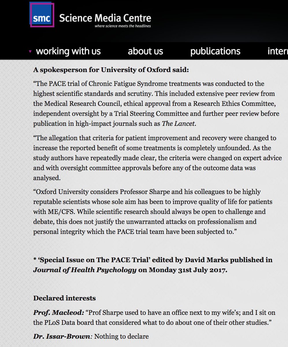 DavidFMark's tweet photo. What happened @Maclomaclee? 'Forgot' to mention your @cochranecollab with @profmsharpe or concealed it at behest of @SMC_London? #PACEgate https://t.co/zFQPFjTDh0