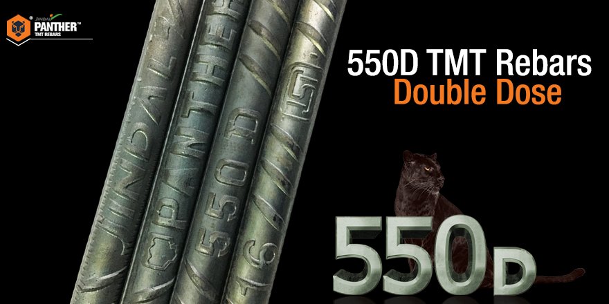 JindalPanther's tweet photo. Say yes to unmatched saving and unparalleled strength with our specially developed 550D TMT Rebars. #BuildingIndiaWith550D https://t.co/wjbOZ2sXLo