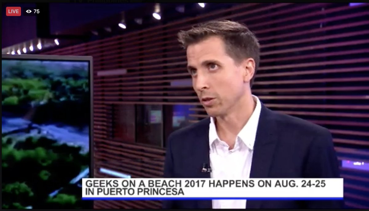 symphco's tweet photo. Symph CEO @daveove on @BloombergTVPh for @GeeksOnABeach 2017. Lookin' sharp in that suit, Dave. ππ΄οΈ#InTheLoop #symphrepresent #dapper https://t.co/wSZs3T2BFR