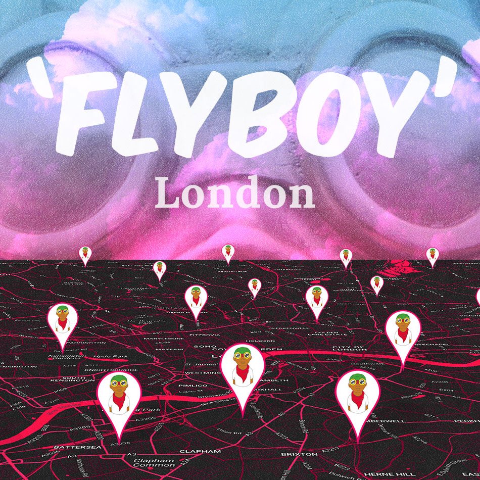 3toneArt's tweet photo. #hebrubrantley x #fluorescentsmogg #FlyboyLondon takeover pin drop and exhibition opening show today! https://t.co/0GMn5VXNER https://t.co/chuvQVARwn