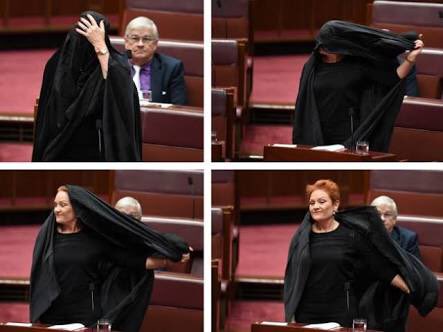 Robbiejvandijk's tweet photo. The #burqa villain who's haunting #parliament is..
OLD LADY #HANSON!
"I would have got away with it if it weren't for you meddling Muslims!" https://t.co/yWUrIn8Urj