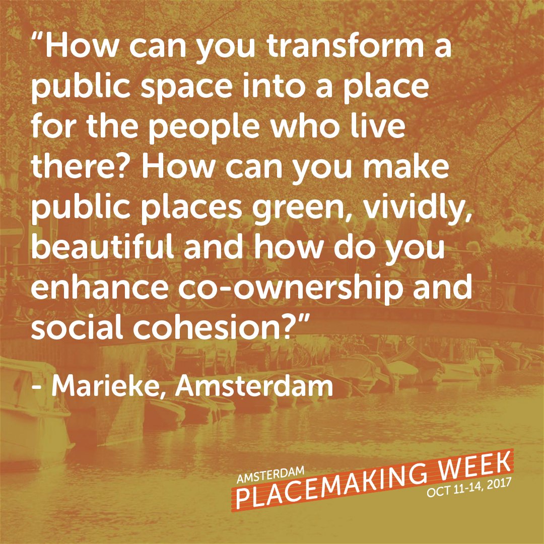 Are you a place maker? Then you don’t want to miss #placemakingweek. Join Marieke, register now: placemakingweek.org/registration <a href="/PPS_Placemaking/">Project for Public Spaces</a>