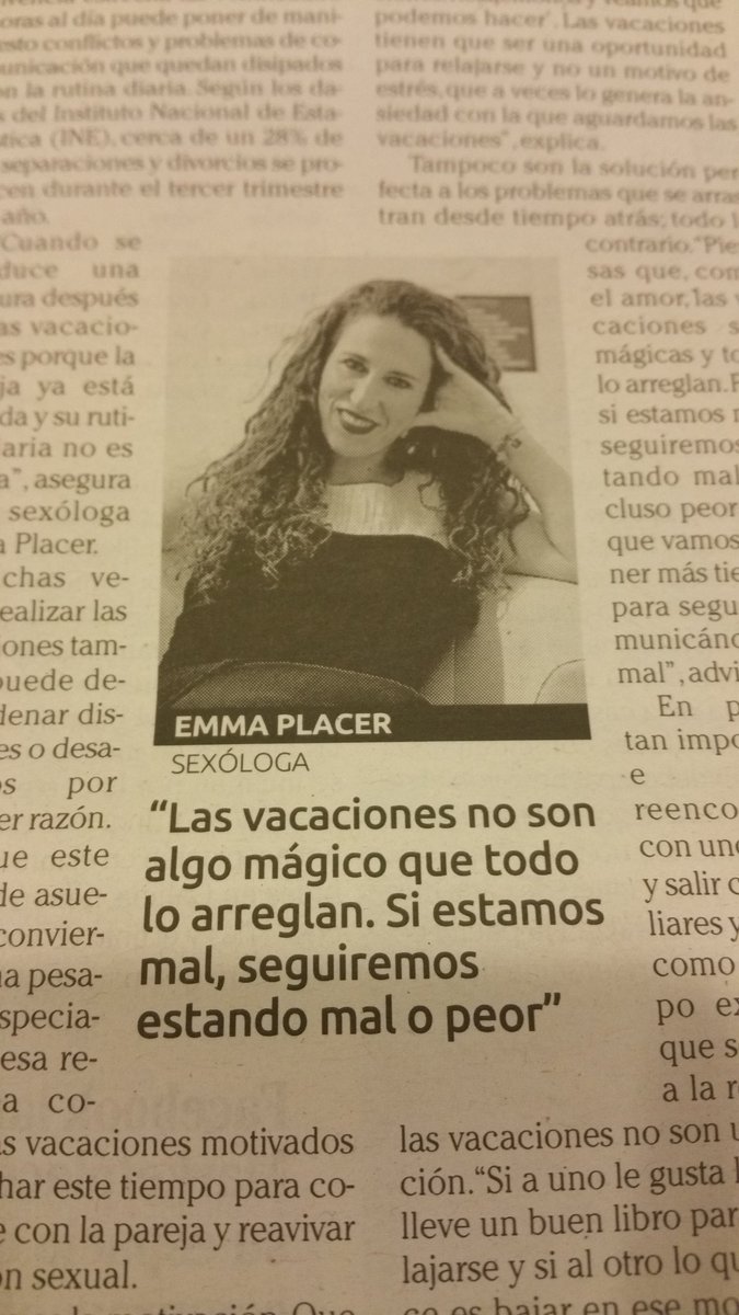Hoy en el Faro @emmaplacer habla de los problemas de pareja.
Ya lo decía Aerolíneas Federales: "Vacaciones los cojones, es mejor trabajar".