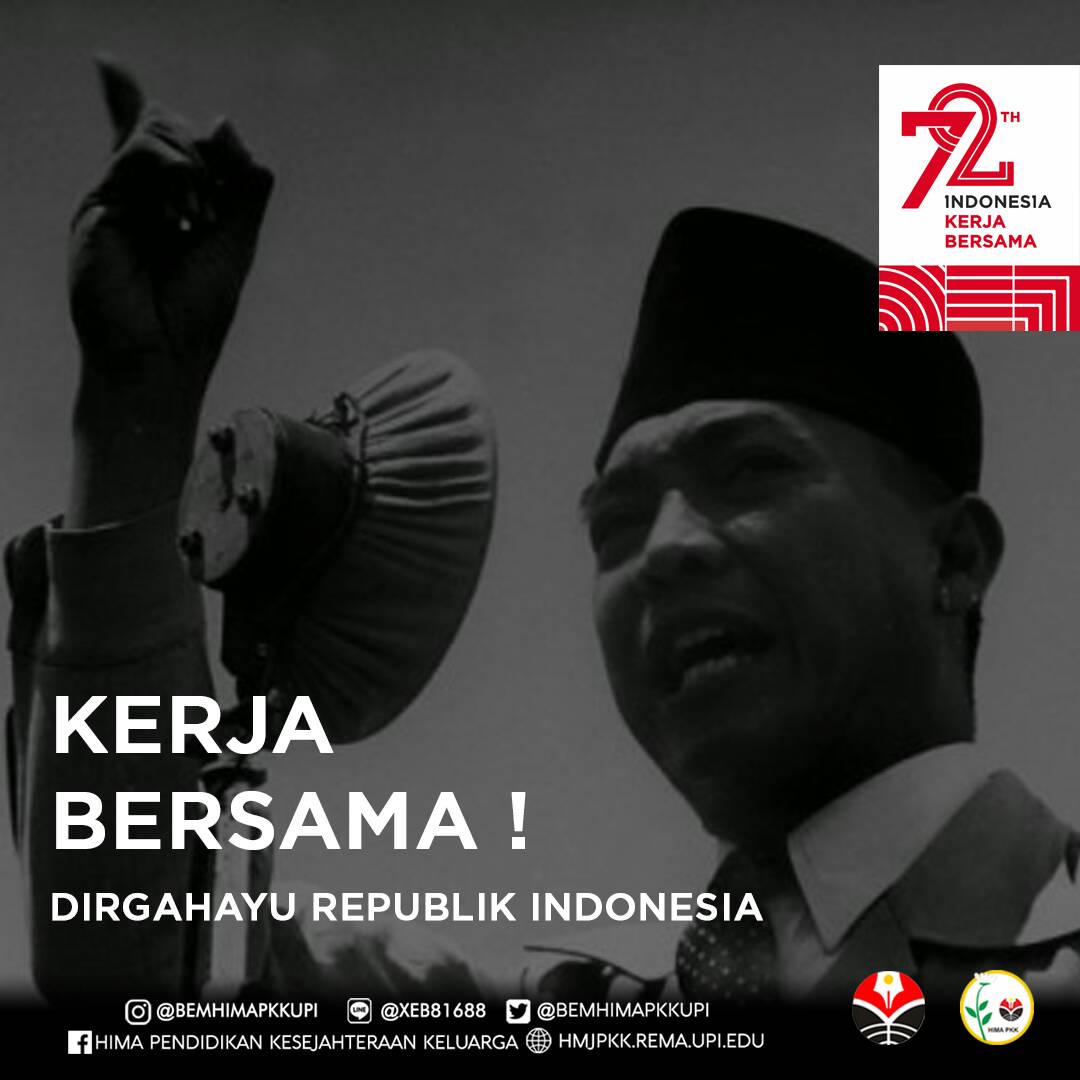 BEM HIMA PKK mengucapkan Dirgahayu Republik Indonesia ke-72.

#RI72 Dirgahayu Indonesiaku #BEMHIMAPKKFPTKUPI2017