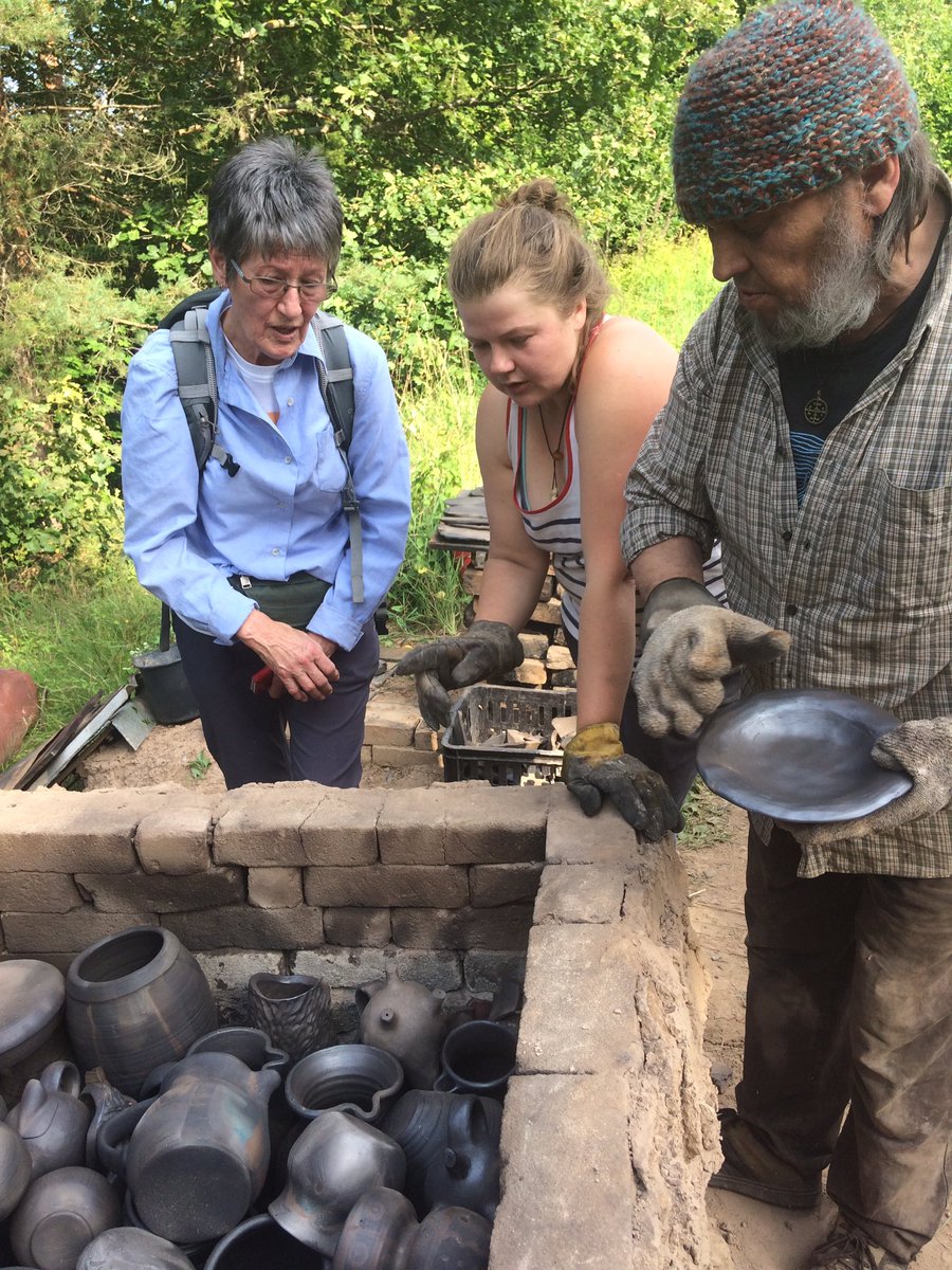 WRC2017's tweet photo. Taking off the "pottery coat" from the hot prizes @Pūdnīku Skūla! #15WRC2017 #WRCLatvia https://t.co/nxE6WTn7fj