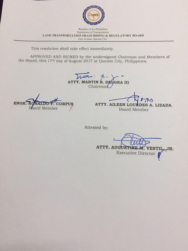 CNN Philippines On Twitter BREAKING LTFRB Allows Accredited Uber 