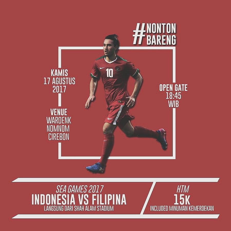 Info #NobarCirebon 17 Agustus 2017 • Indonesia U-22 vs Filipina U-22 • Open Gate 18.45 wib • at Waroenk Nomnom <a href="/AboutCirebonID/">About Cirebon</a> <a href="/hooliganbdg/">autputzer</a>